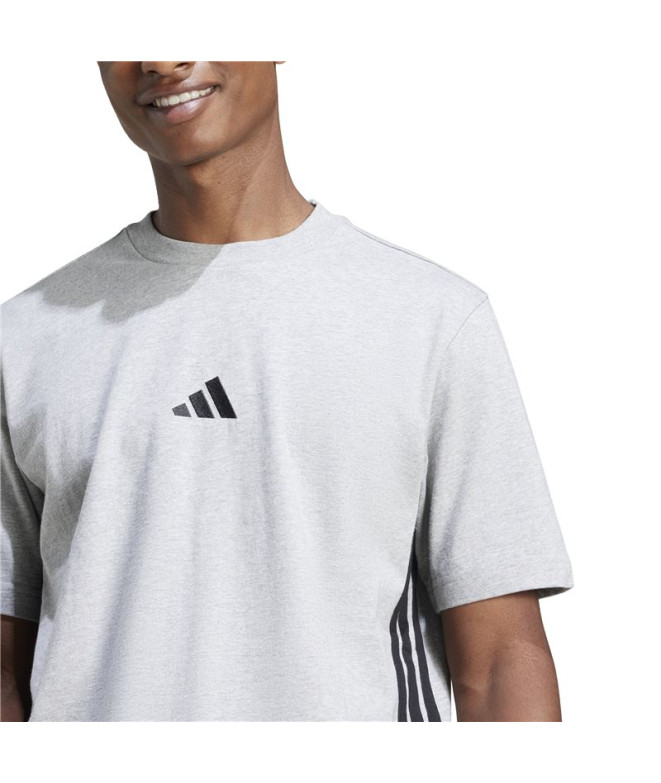 Camiseta adidas 3Bandas Sj Hombre Gris/Negro