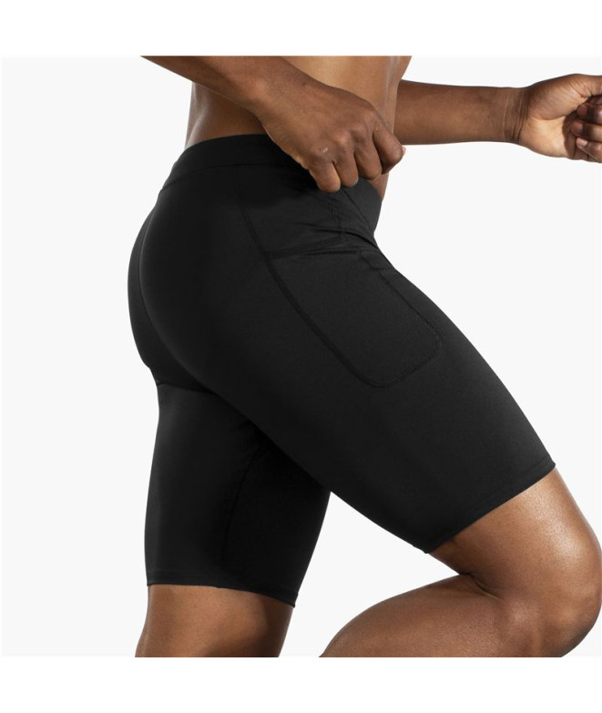 Malhas Brooks Fonte 9" Short Tight Homem Preto