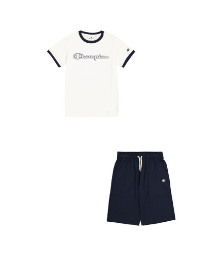 Fato de treino Champion Menino Branco/Azul Marinho
