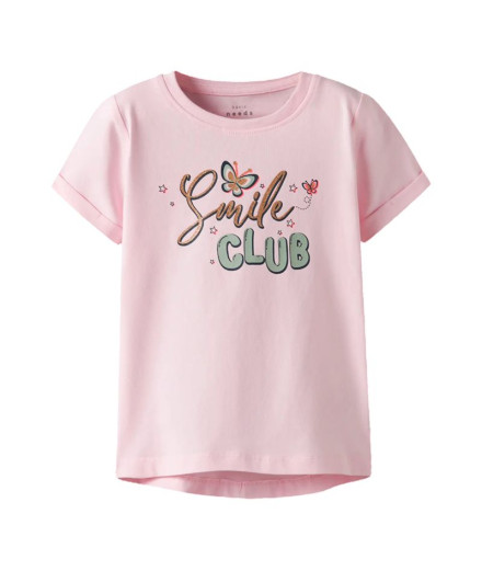 Camiseta nomeie como Nmfvix Infantil Carmine Rose