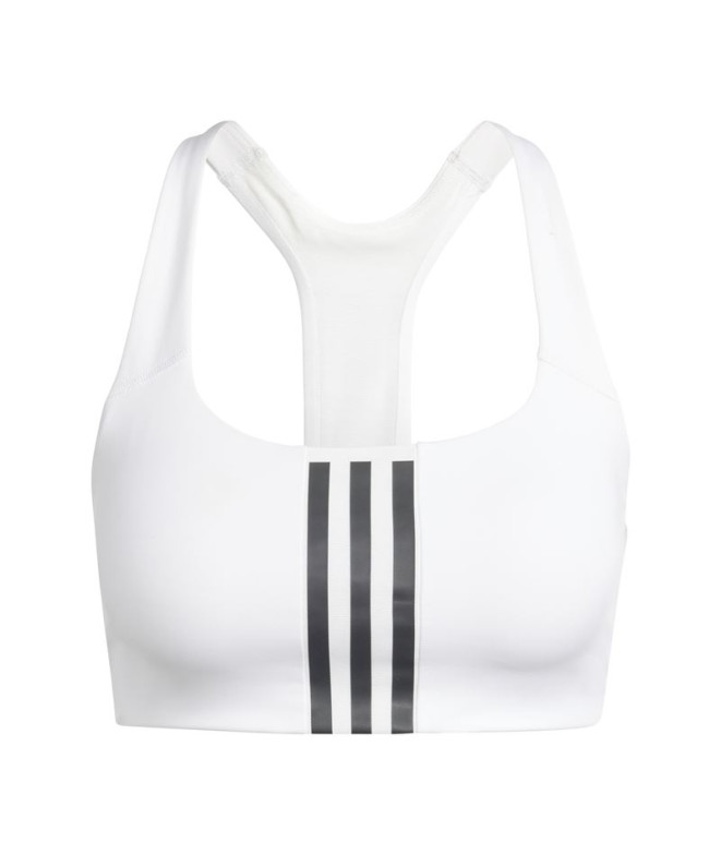 Sujetador Deportivo adidas Powerimpact Medium Support 3 Bandas Mujer Blanco