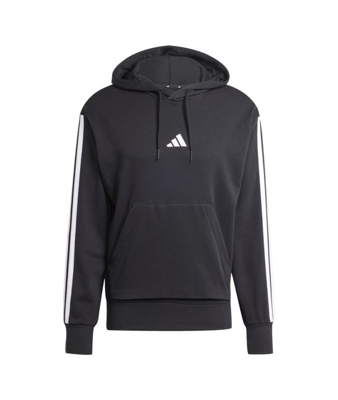 Sudadera adidas 3 Bandas French Terry Hd Hombre Negro/Blanco