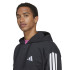 Moletom adidas 3 Bandas French Terry Fz Hd Homem Preto/Branco