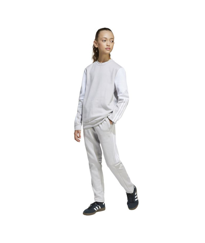 Sudadera de Fútbol adidas Squadra25 Sw Crew Infantil Gris/Blanco