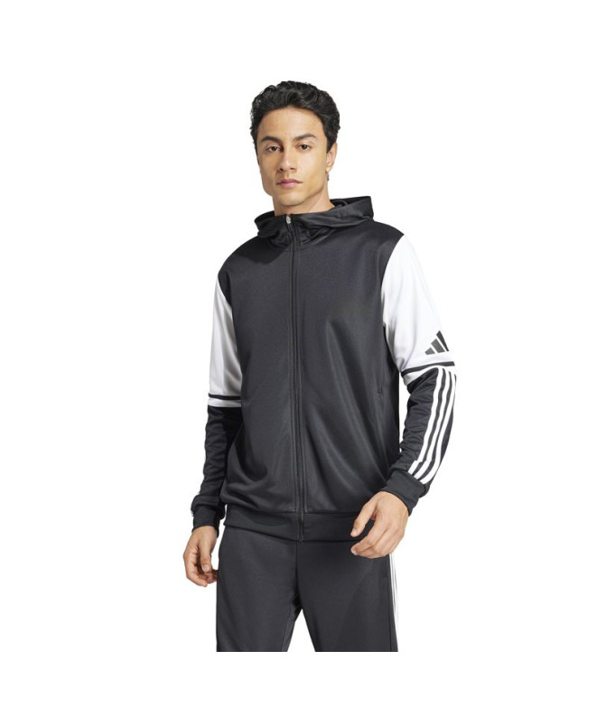 Sudadera de Fútbol adidas Squadra25 Hood Hombre Negro/Blanco