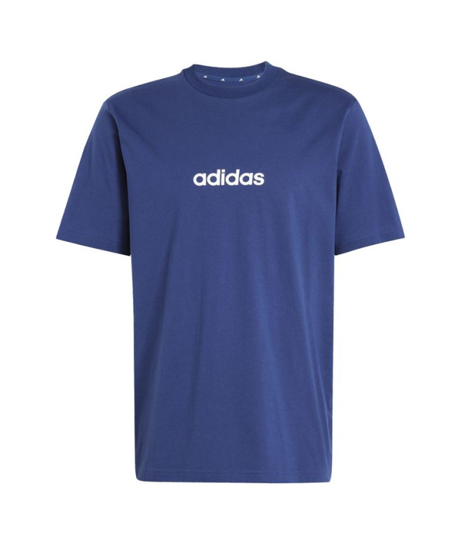 Camiseta adidas Lin Sj Hombre Azul Oscuro/Blanco