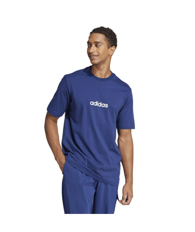 Camiseta adidas Lin Sj Homem Azul Escuro/Branco