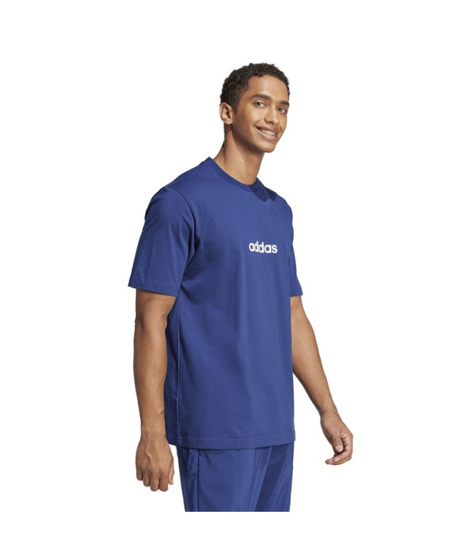 Camiseta adidas Lin Sj Homem Azul Escuro/Branco