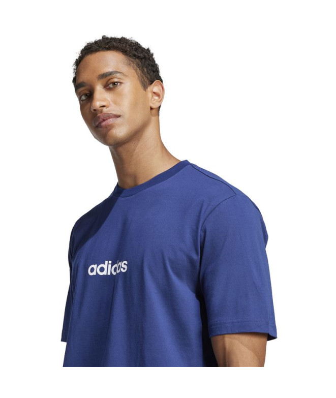 Camiseta adidas Lin Sj Homem Azul Escuro/Branco