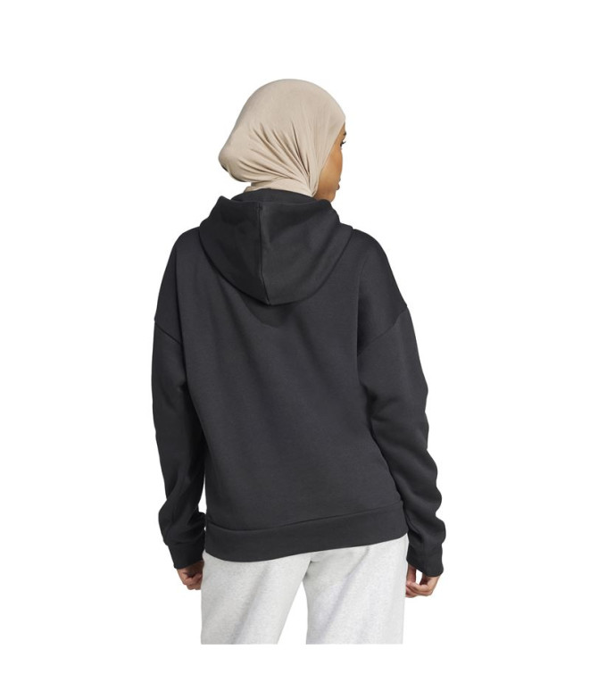 Sudadera adidas Lin Fl Hd Mujer Negro/Blanco