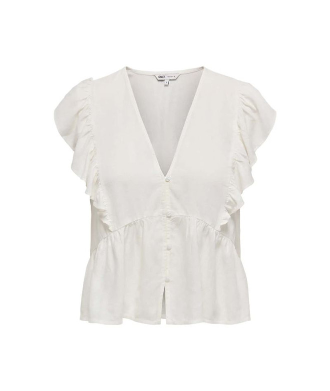 Camiseta Only Onlrian Flonce S/S Top Wvn Mujer Cloud Dancer
