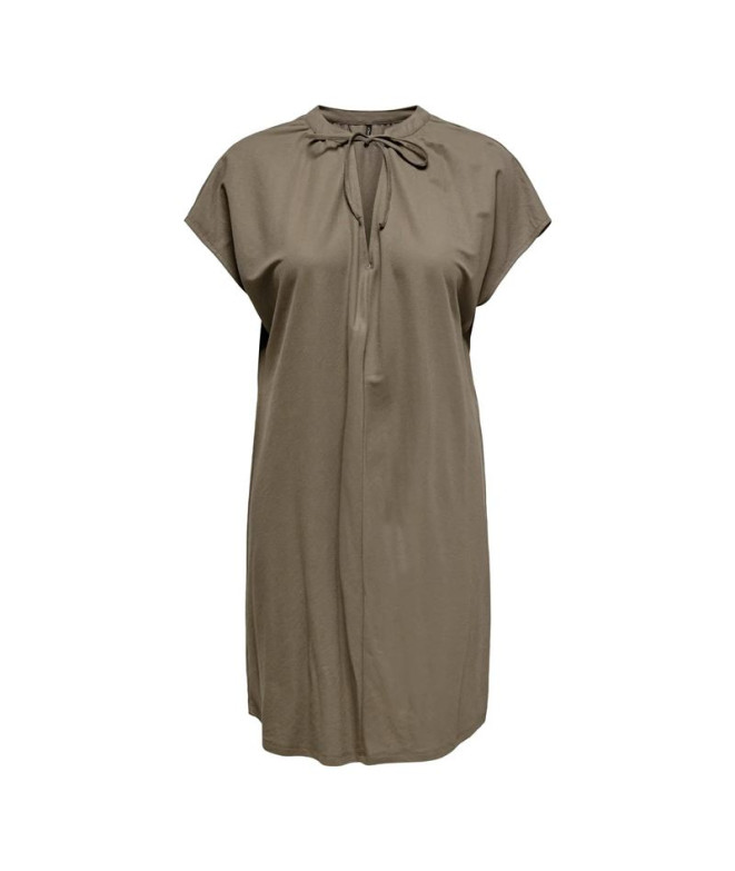 Vestido Only Onljany S/S String Dress Jrs Noos Mujer Walnut