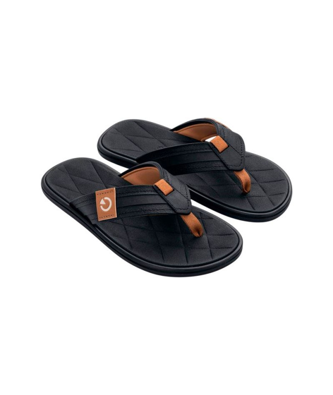Chanclas Cartago Malta Vi Hombre Negro/Marrón