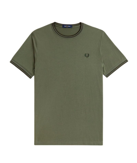 Camiseta Fred Perry Twin Tipped Homem Verde