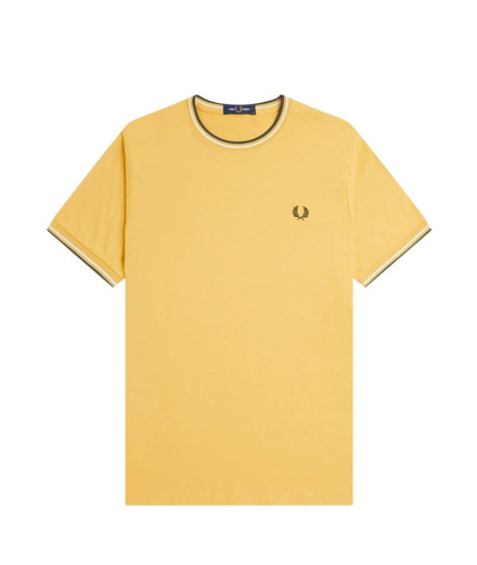 Camiseta Fred Perry Twin Tipped Homem Amarelo