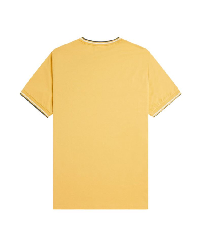 Camiseta Fred Perry Twin Tipped Homem Amarelo