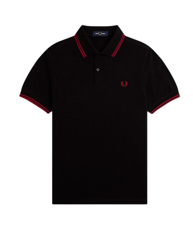 Polo Fred Perry Twin Tipped Fred Perry Hombre Negro/Rojo