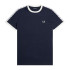 T-shirt Fred Perry Taped Ringer Homme Bleu Charbon