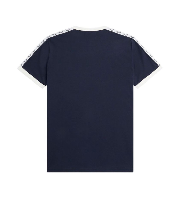 T-shirt Fred Perry Taped Ringer Homme Bleu Charbon