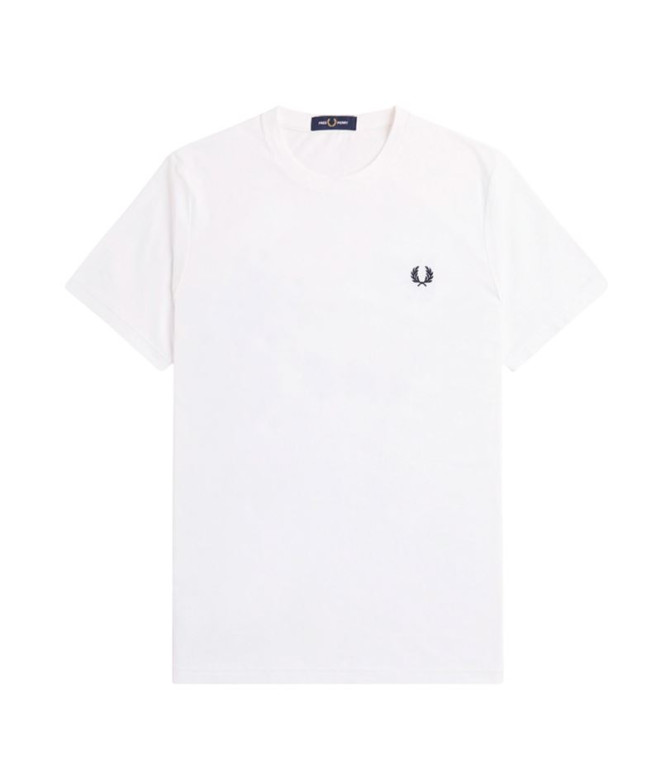 Camiseta Fred Perry Rear Powder Laurel Graphic Hombre Blanco