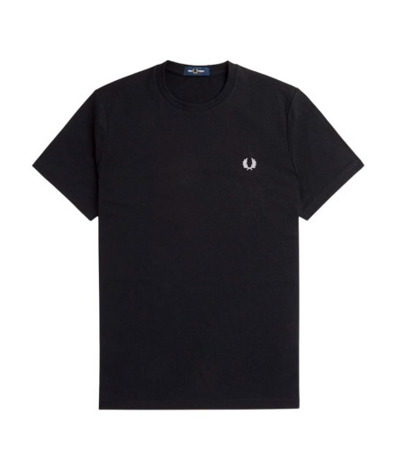 Camiseta Fred Perry Rear Powder Laurel Graphic Homem Preto