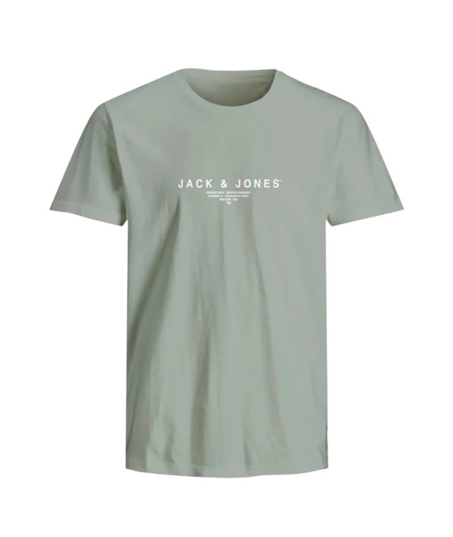 Camiseta Jack and Jones Jprblaharris Ss Neck Aqua Gray Hombre