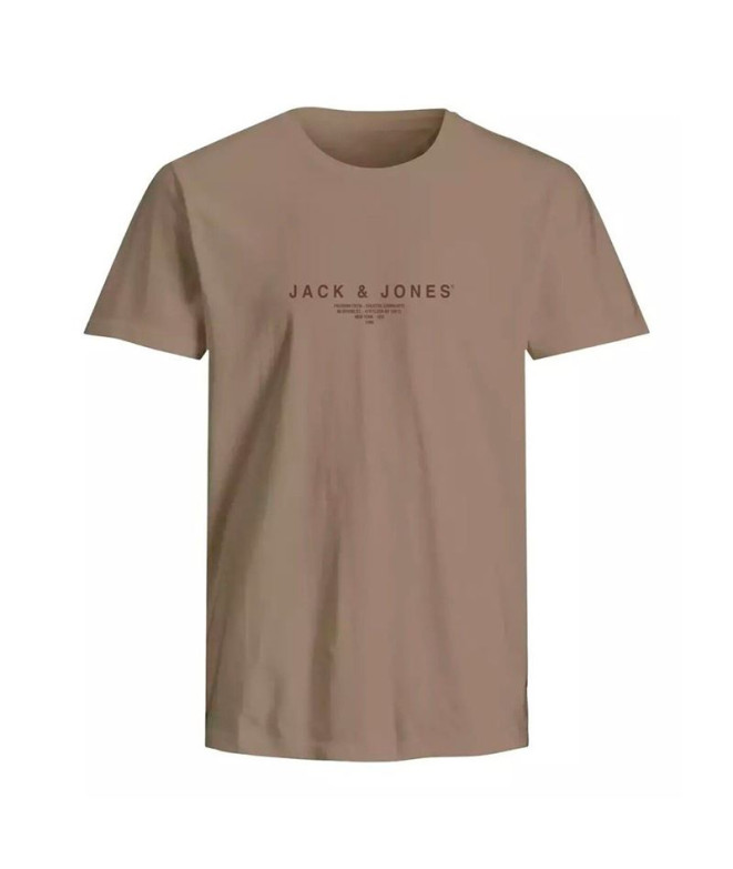 Camiseta Jack and Jones Jprblaharris Ss Neck Greige Hombre