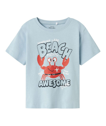 Camiseta nomeie-a Nmmvagno Loose Infantil Celestial Azul