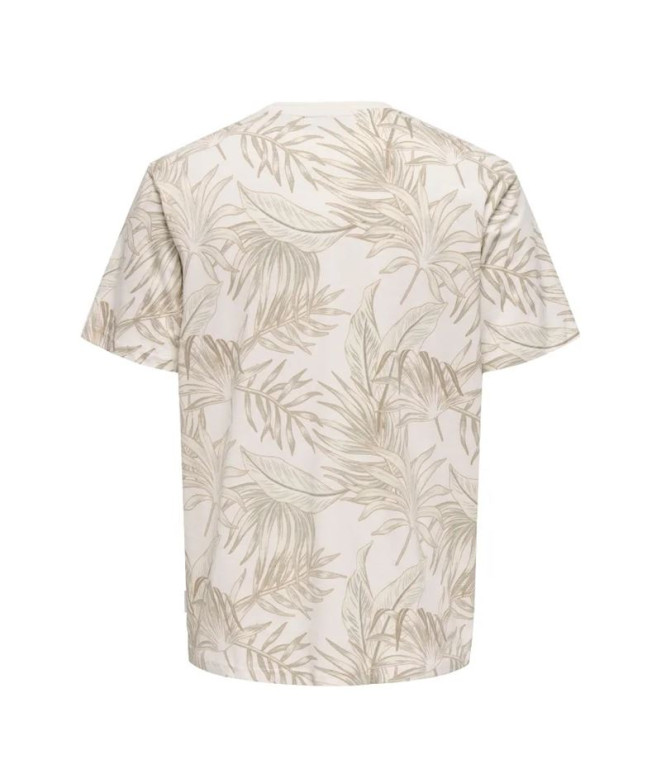 Camiseta Only & Sons Onskash Reg Leaf Aop Homem...