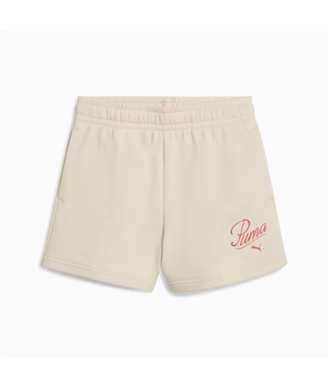 Pantalón Puma Essentials Script Niña Beige