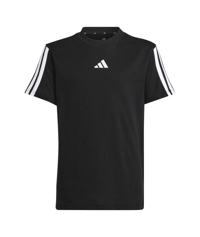 Camiseta adidas 3 Bandas 160 Infantil Negro/Blanco