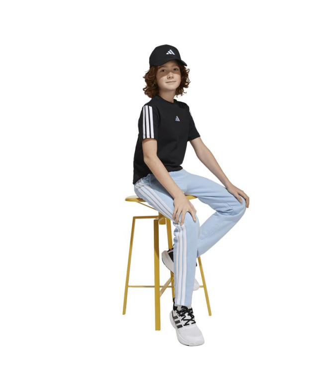 Camiseta adidas 3 Bandas 160 Infantil Preto/Branco