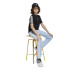 Camiseta adidas 3 Bandas 160 Infantil Preto/Branco