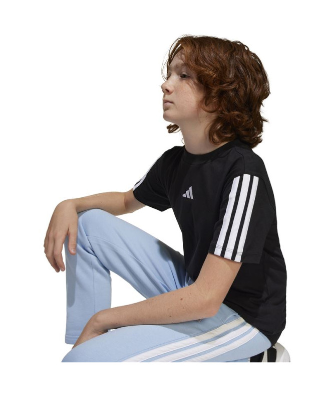T-shirt adidas 3 Bandes 160 Enfant Noir/Blanc