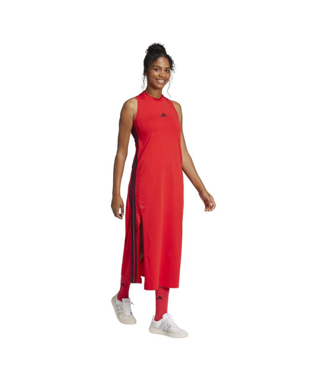 Vestido adidas 3Bandas Sj Dre Mulher Rubpur/Negro