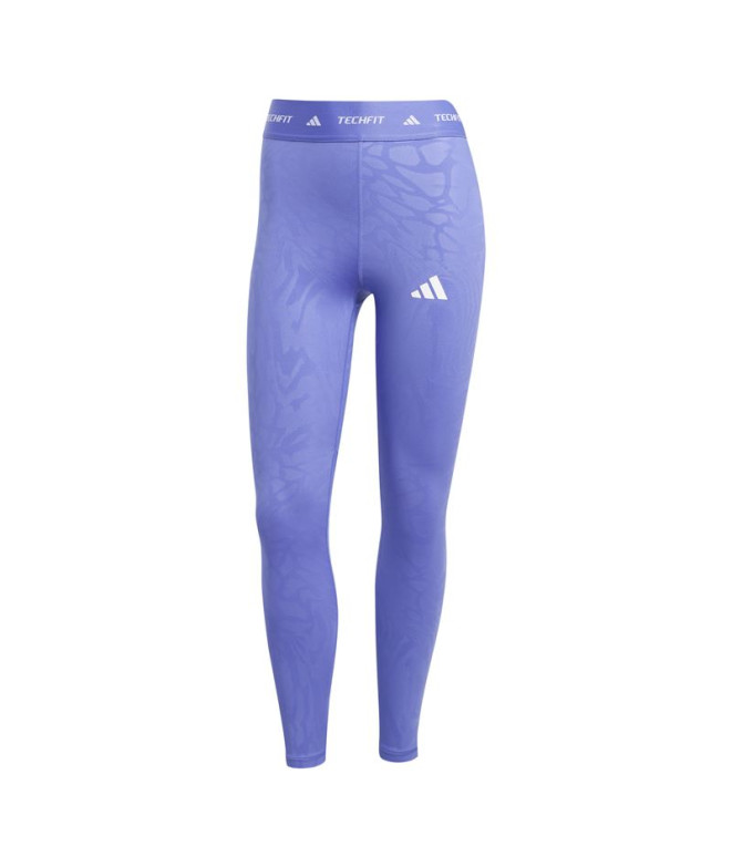 Malhas de Fitness adidas Techfit Print 7/8 Mulher Azul