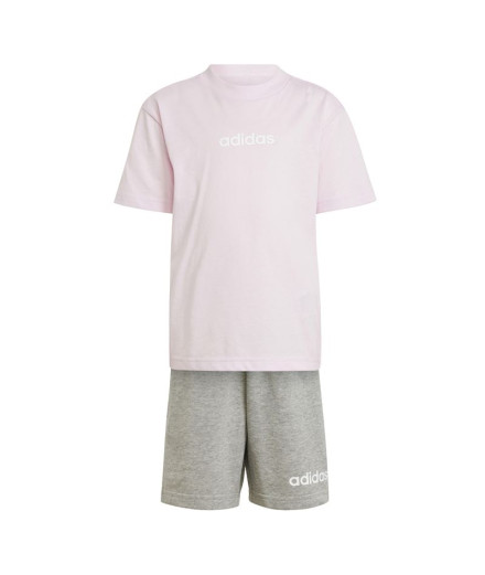 Ensemble adidas Lk Lin T-Set Enfant Rose