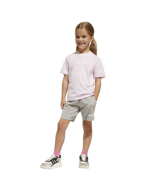 Ensemble adidas Lk Lin T-Set Enfant Rose