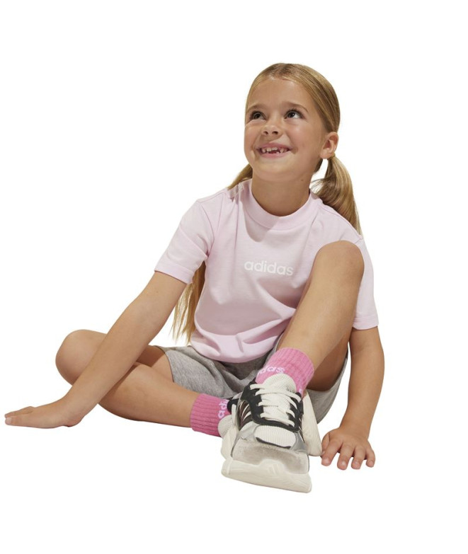 Ensemble adidas Lk Lin T-Set Enfant Rose