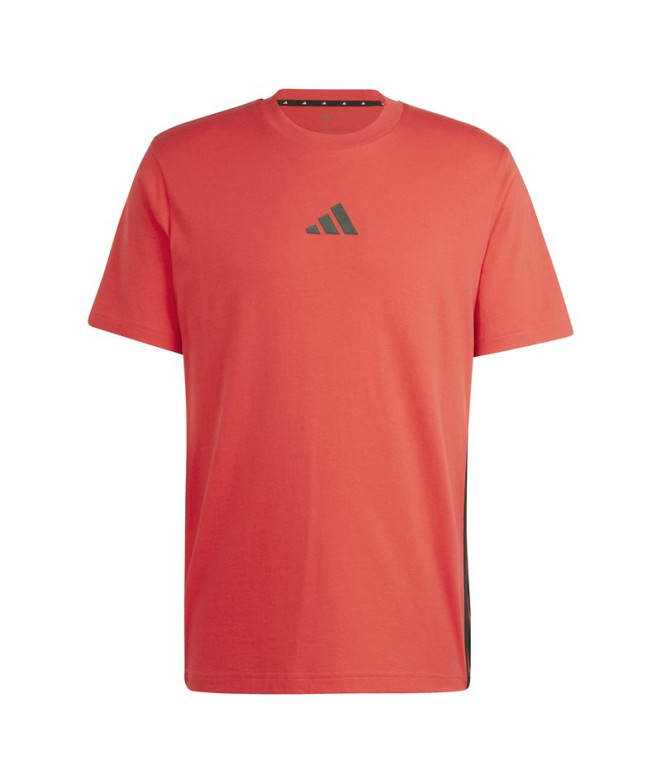 Camiseta adidas 3 Bandas Sj Hombre Rubpur/Negro