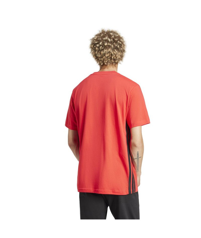 Camiseta adidas 3 Bandas Sj Hombre Rubpur/Negro