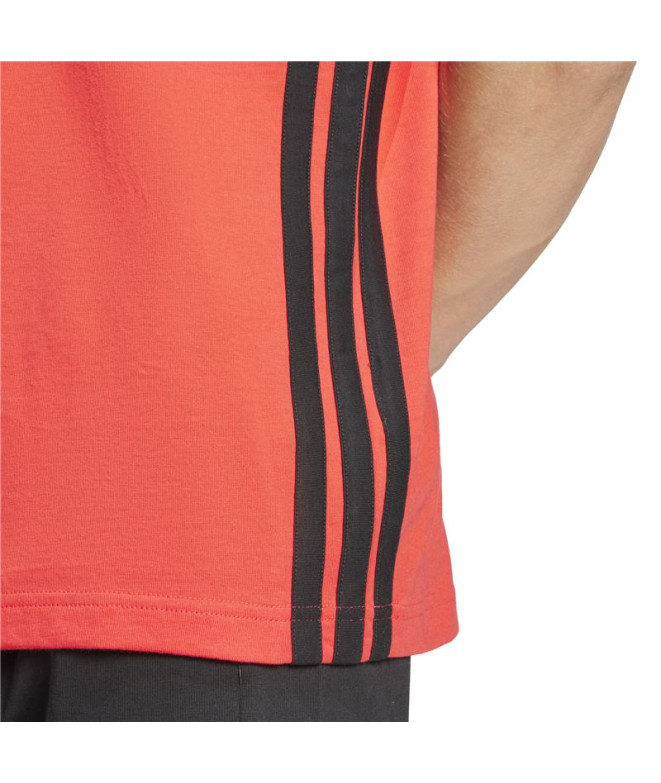 Camiseta adidas 3 Bandas Sj Hombre Rubpur/Negro