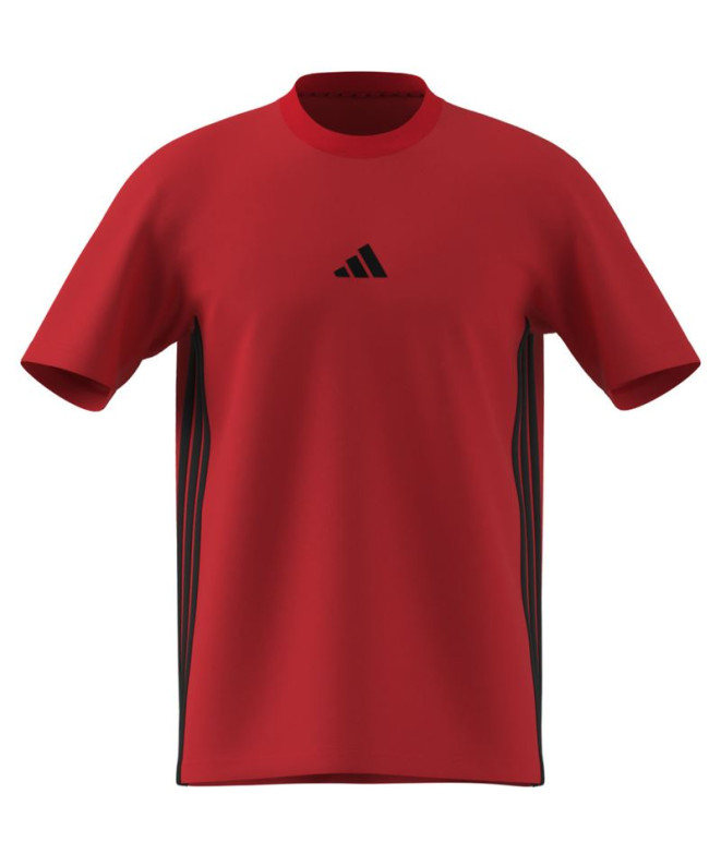 Camiseta adidas 3 Bandas Sj Hombre Rubpur/Negro