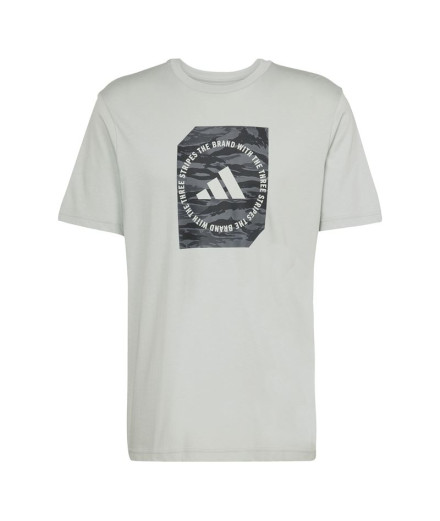 Camiseta adidas Camo Box Homem Prata