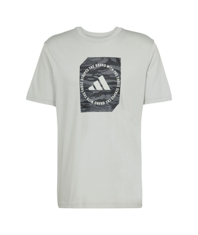 Camiseta adidas Camo Box Hombre Plata