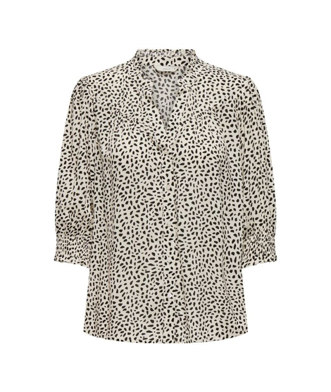 Camisa Only Onlraya 3/4 Noos Mujer Cloud Dancer Aop: Negro