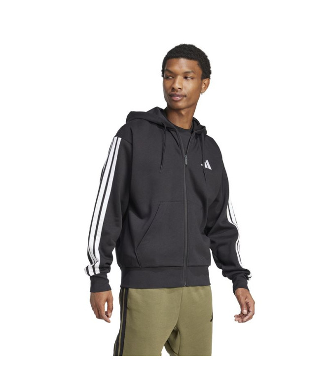 Sweat adidas 3Bandas Fl Fz Hd Homme Noir/Blanc