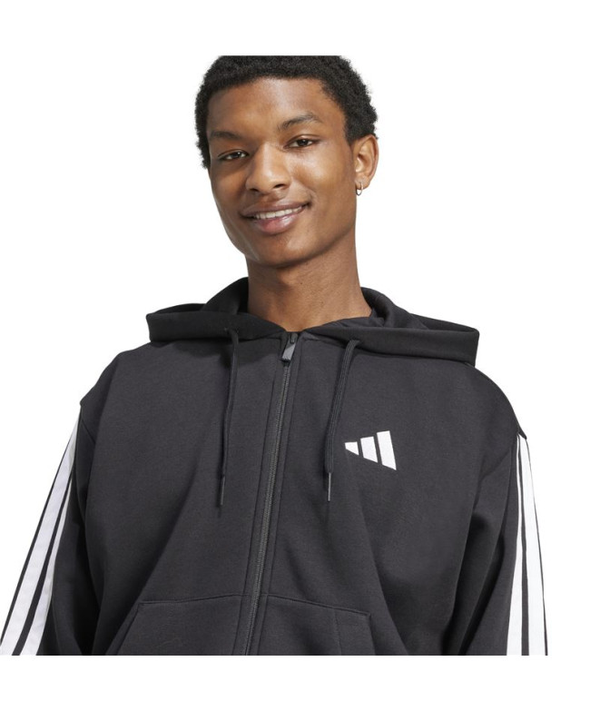 Moletom adidas 3Bandas Fl Fz Hd Homem Preto/Branco