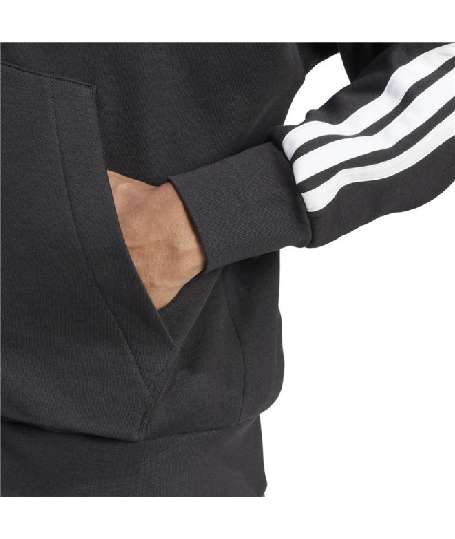 Moletom adidas 3Bandas Fl Fz Hd Homem Preto/Branco