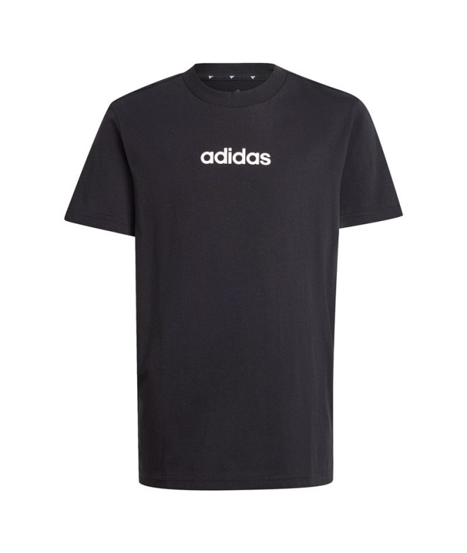 Camiseta adidas Lin 160 Infantil Negro/Blanco